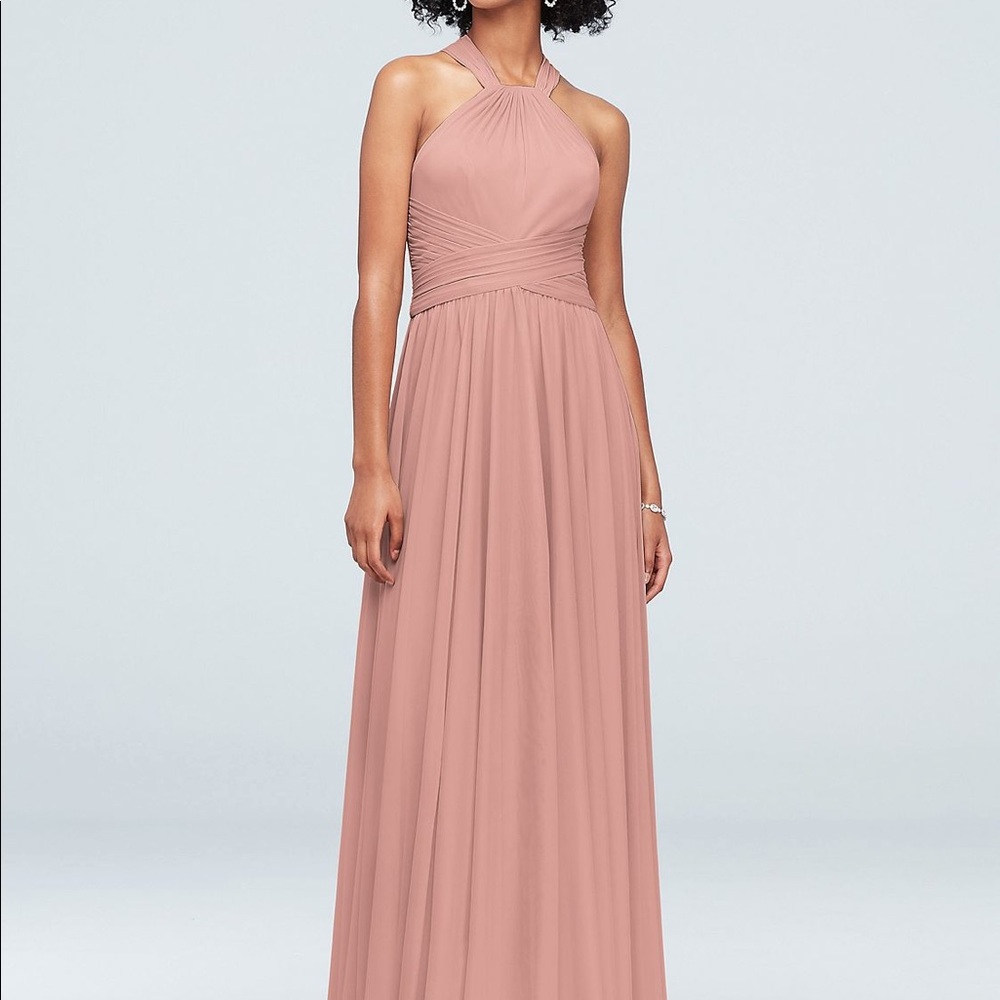 David’s Bridal Bridesmaid Dress | High-Neck Mesh